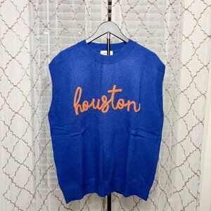 Jess Lea “Houston” Sleeveless Knit Sweater Vest – Blue & Orange | 2XL | NWT
